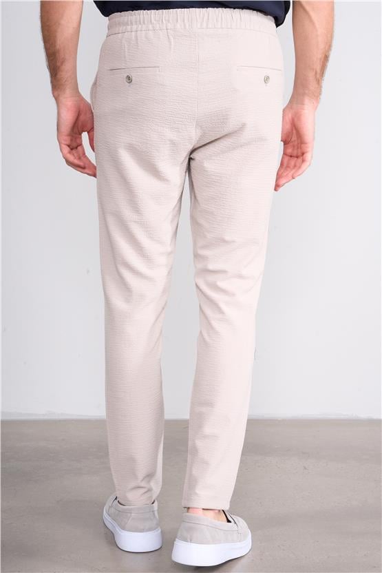 Mentality 6217 Erkek Gofre Jogger Pantolon Taş