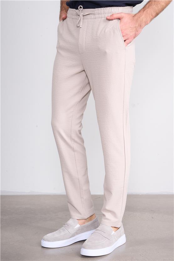 Mentality 6217 Erkek Gofre Jogger Pantolon Taş