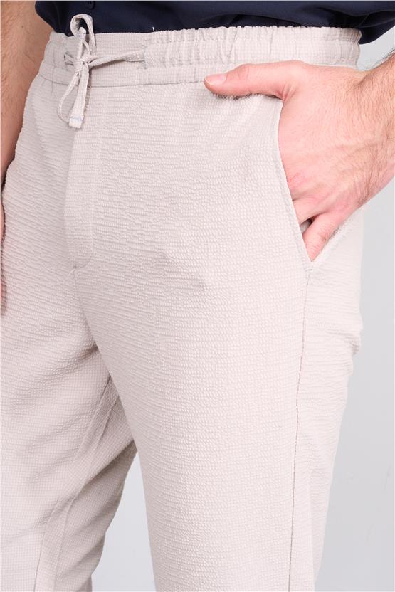 Mentality 6217 Erkek Gofre Jogger Pantolon Taş