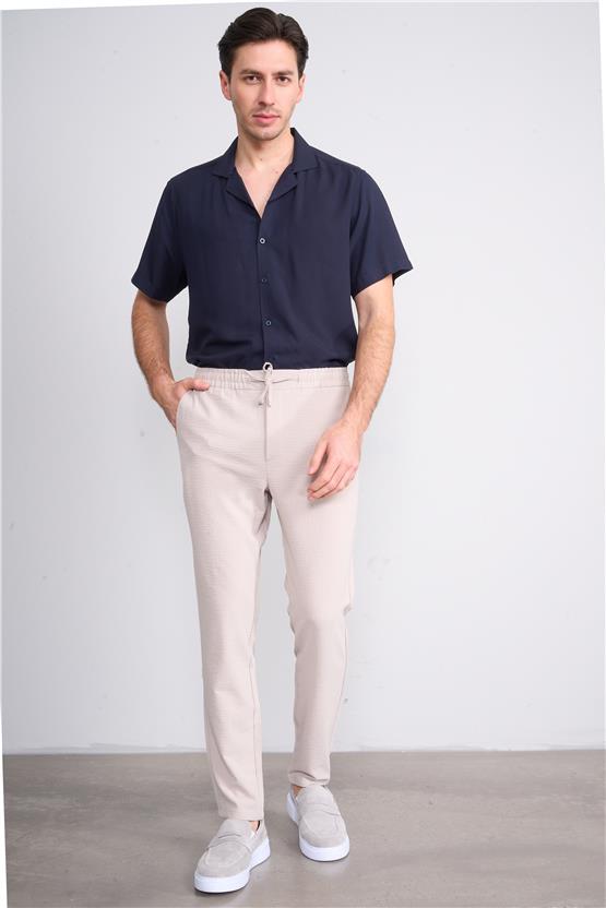 Mentality 6217 Erkek Gofre Jogger Pantolon Taş