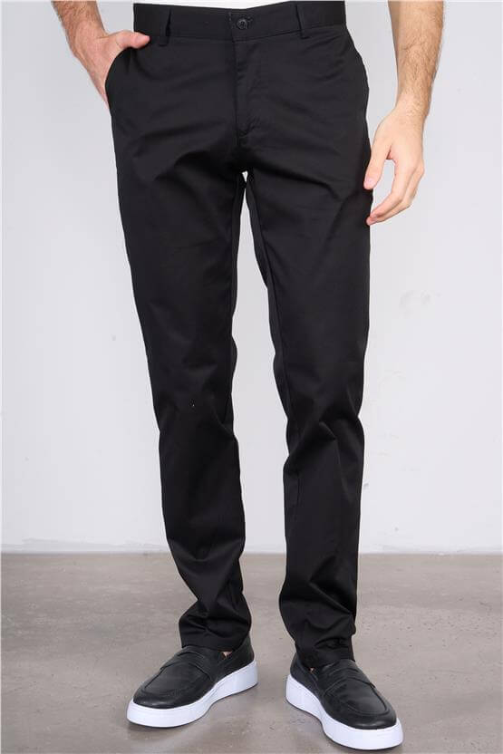 Mentality 6272 Erkek Gabardin Yan Cep Pantolon Siyah