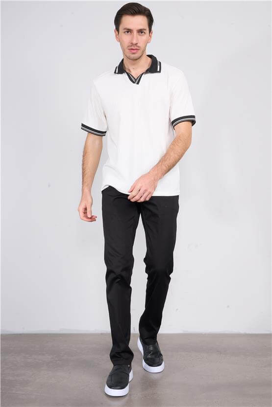 Mentality 6272 Erkek Gabardin Yan Cep Pantolon Siyah