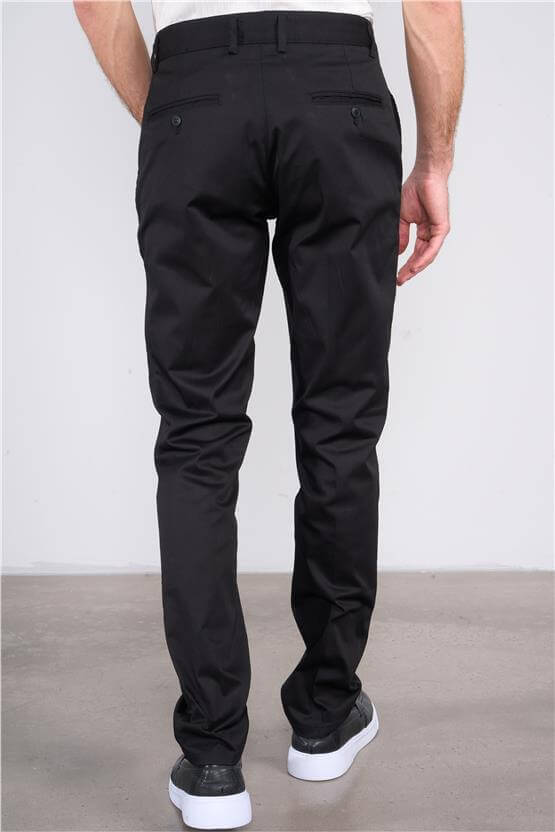 Mentality 6272 Erkek Gabardin Yan Cep Pantolon Siyah
