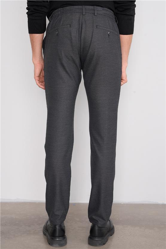 Mentality 6394 Erkek Slim Fit Yünter Yan Cep Jogger Pantolon Koyu Antrasit