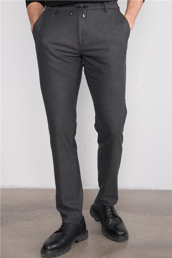 Mentality 6394 Erkek Slim Fit Yünter Yan Cep Jogger Pantolon Koyu Antrasit