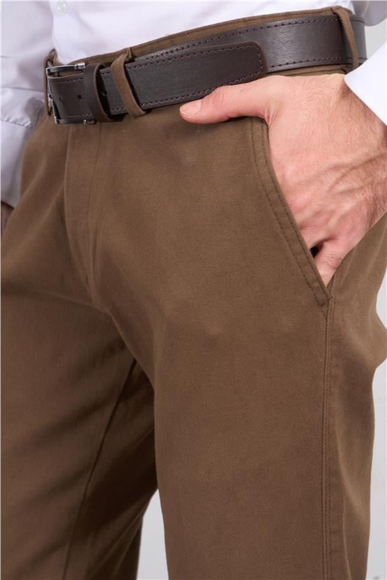 Mentality 6417 Erkek Julıa Gabardin Regular Yan Cep Pantolon Kahve
