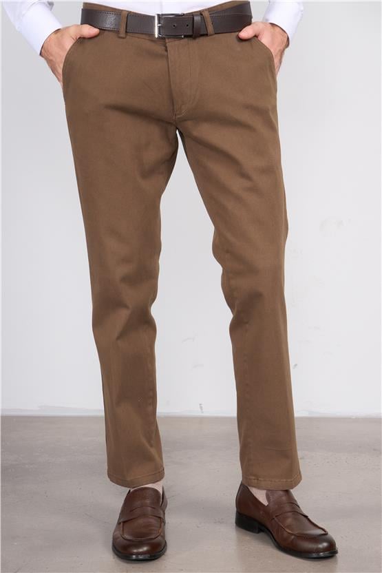 Mentality 6417 Erkek Julıa Gabardin Regular Yan Cep Pantolon Kahve