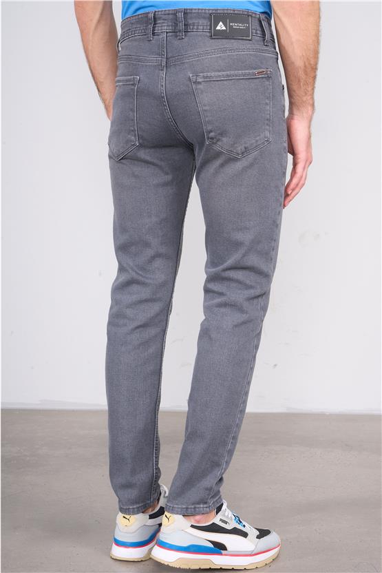 Mentality 6443 Erkek Proton Slim Fit Kot Pantolon Koyu Gri