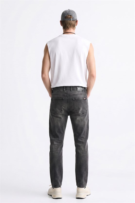 Mentality 6443 Erkek Proton Slim Fit Kot Pantolon Gri
