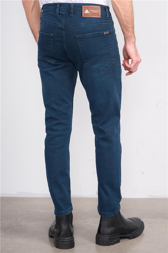 Mentality 6443 Erkek Proton Slim Fit Kot Pantolon Koyu Mavi