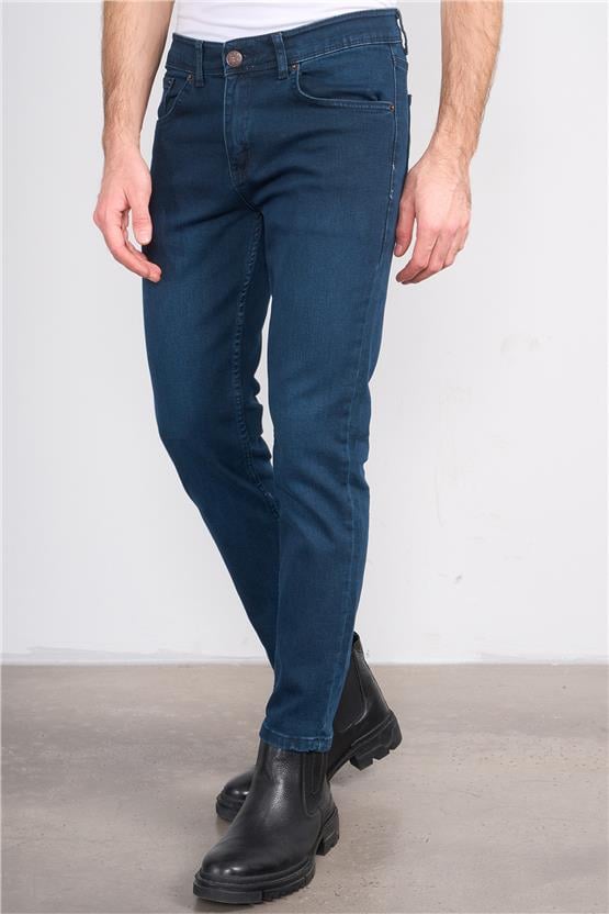 Mentality 6443 Erkek Proton Slim Fit Kot Pantolon Koyu Mavi