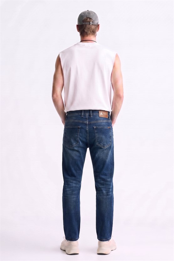 Mentality 6443 Erkek Proton Slim Fit Kot Pantolon Açık Lacivert