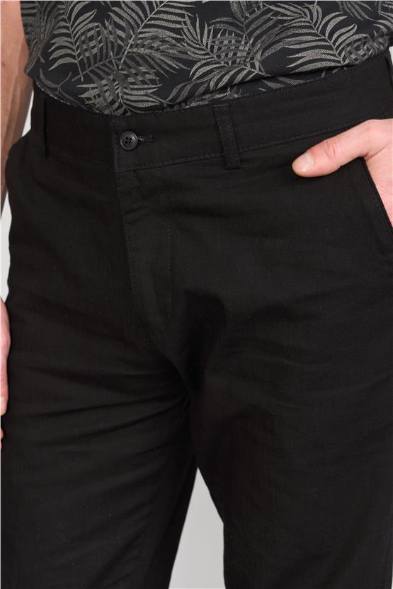 Mentality 6445 Erkek Bermuda Yan Cep Pantolon Siyah