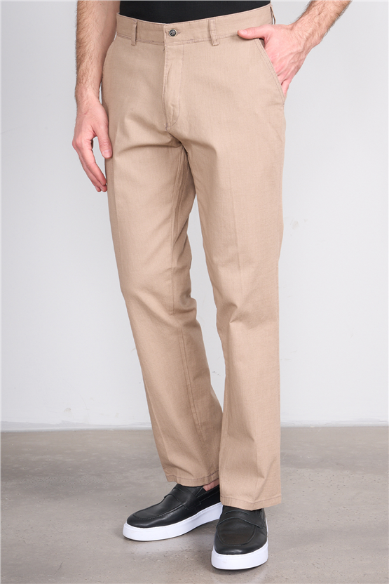 Mentality 6445 Erkek Bermuda Yan Cep Pantolon Açık Bej