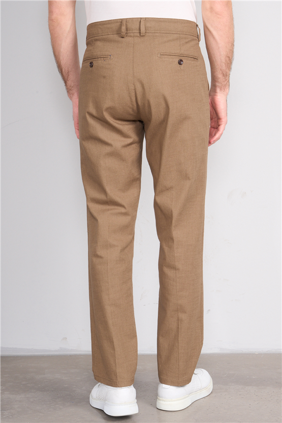 Mentality 6445 Erkek Bermuda Yan Cep Pantolon Koyu Bej