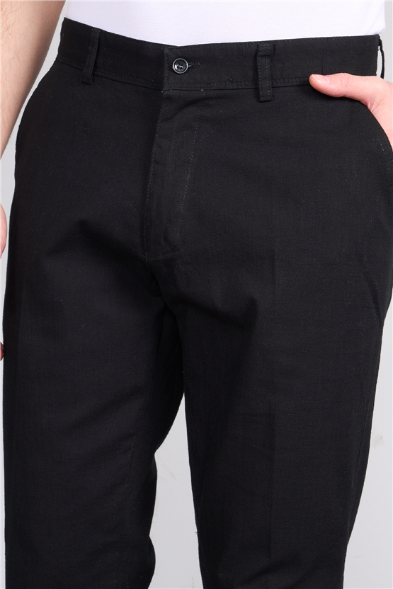 Mentality 6445 Erkek Bermuda Yan Cep Pantolon Siyah