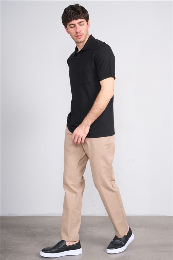 Mentality 6445 Erkek Bermuda Yan Cep Pantolon Açık Bej