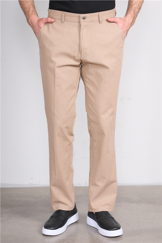 Mentality 6445 Erkek Bermuda Yan Cep Pantolon Açık Bej