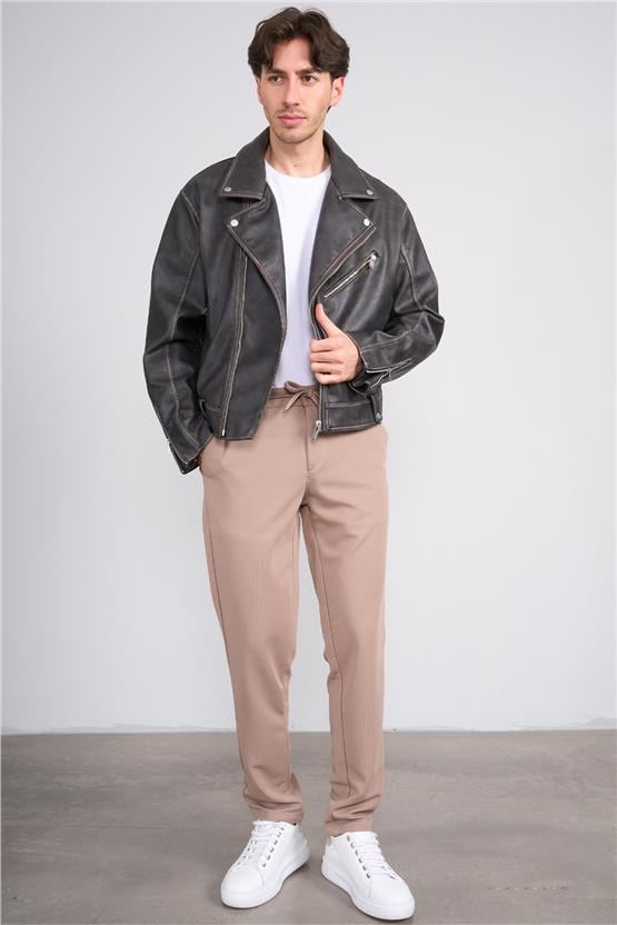 Mentality 6643 Erkek Meray Regular Jogger Pantolon Vizon