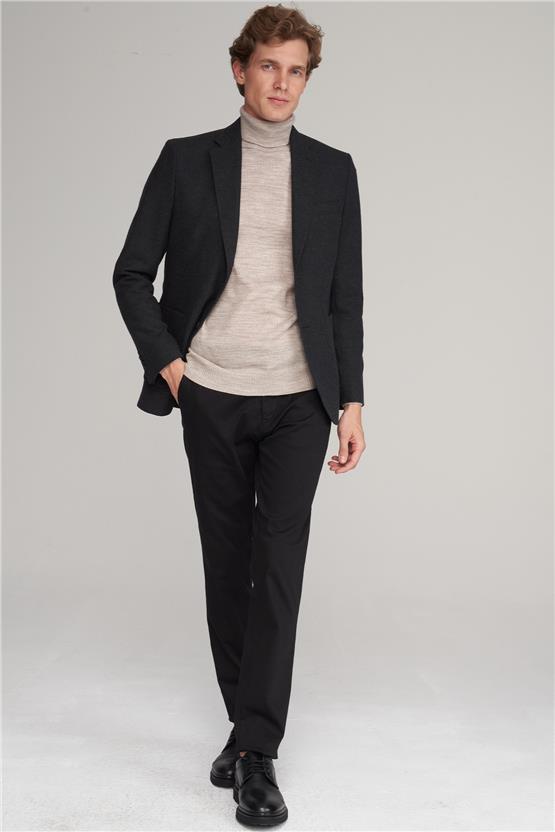 Mentality 6646 Erkek Regular Flanel Yan Cep Pantolon Siyah