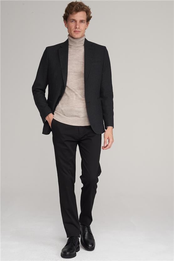 Mentality 6646 Erkek Regular Flanel Yan Cep Pantolon Siyah