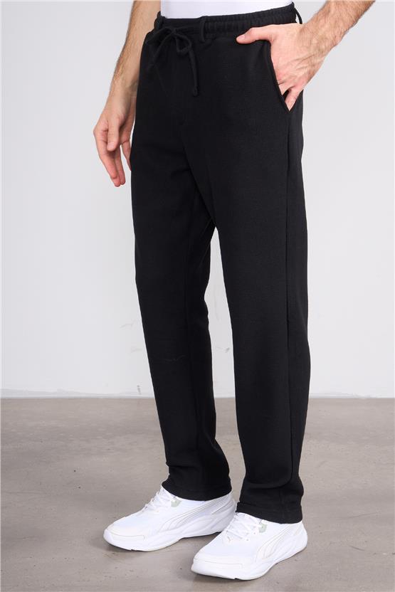 Mentality 6662 Erkek Regular Waffle Yan Cep Pantolon Siyah