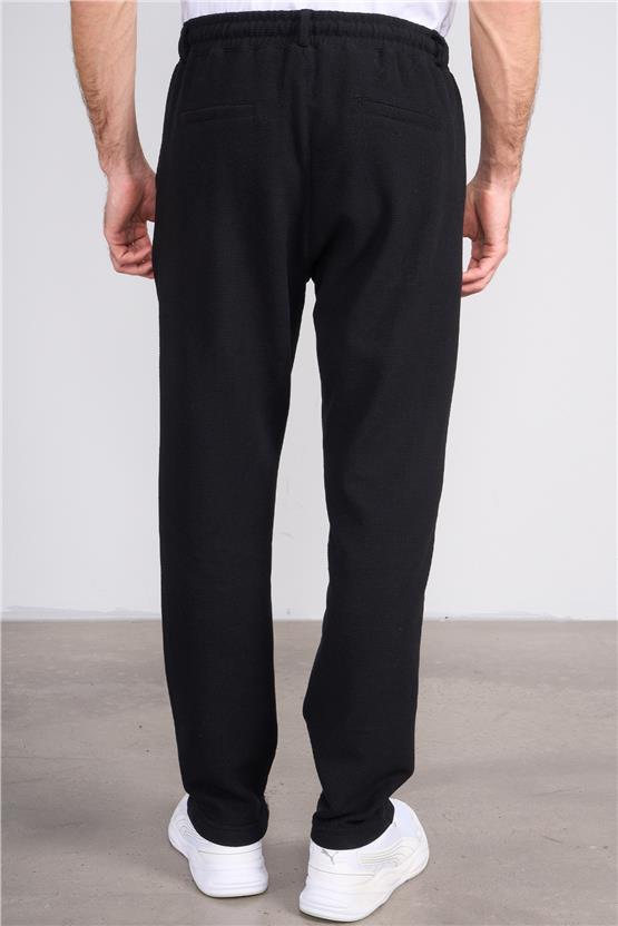 Mentality 6662 Erkek Regular Waffle Yan Cep Pantolon Siyah