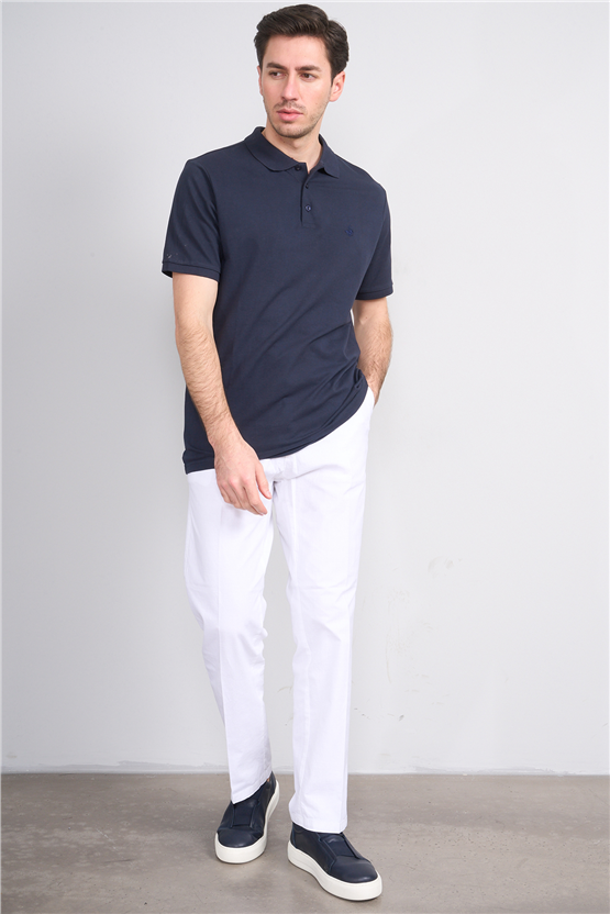 Mentality 6776 Erkek Yan Cep Pantolon Beyaz