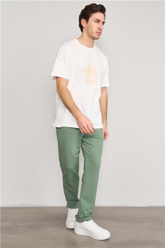 Mentality 776 Erkek 2 İplik Eşofman Alt Haki