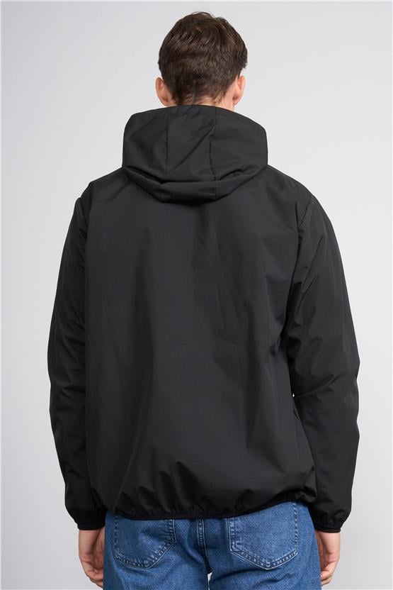Mentality 7775 Erkek Kapüşonlu Vural Yağmurluk Siyah