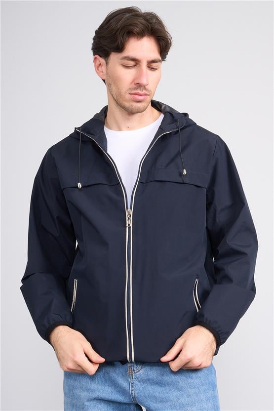 Mentality 7775 Erkek Kapüşonlu Vural Yağmurluk Lacivert