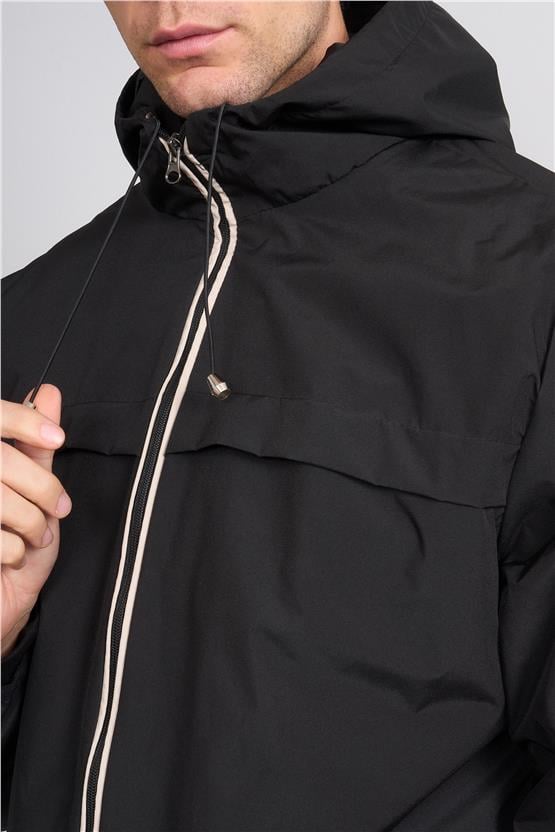Mentality 7775 Erkek Kapüşonlu Vural Yağmurluk Siyah