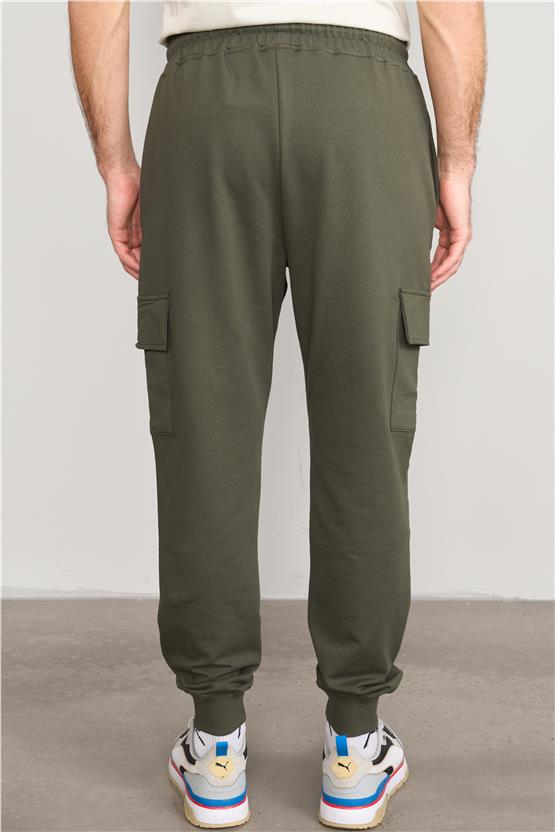 Mentality 790 Erkek 2 İplik Kargo Cep Regular Eşofman Alt Haki