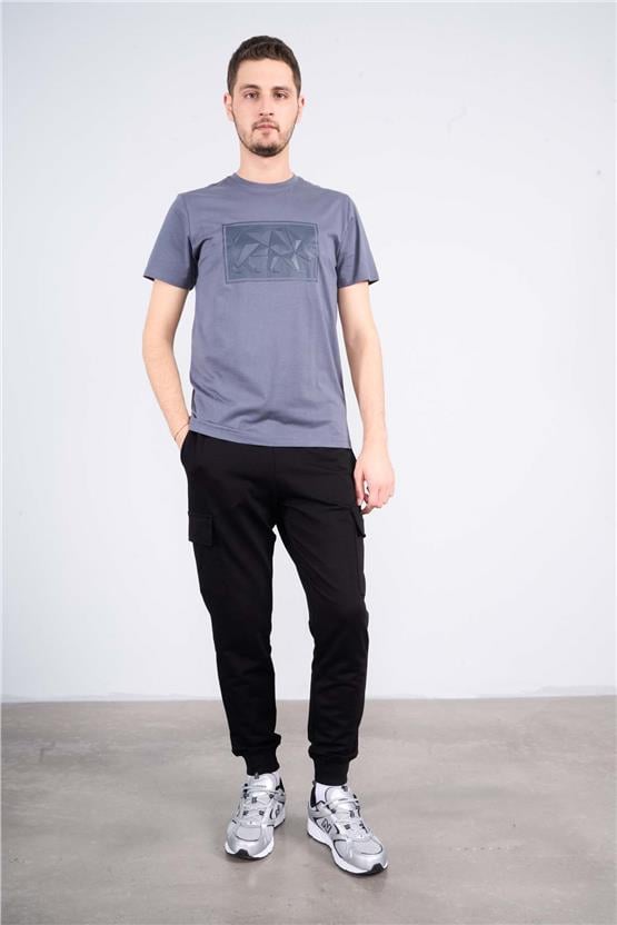 Mentality 790 Erkek 2 İplik Kargo Cep Regular Eşofman Alt Siyah