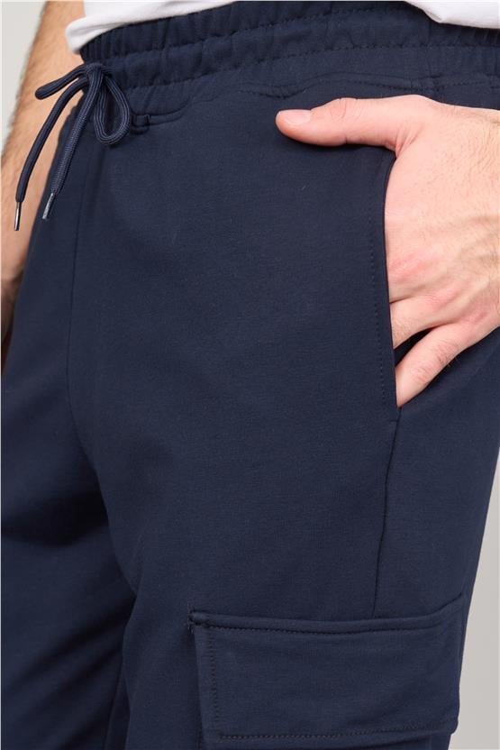 Mentality 790 Erkek 2 İplik Kargo Cep Regular Eşofman Alt Lacivert