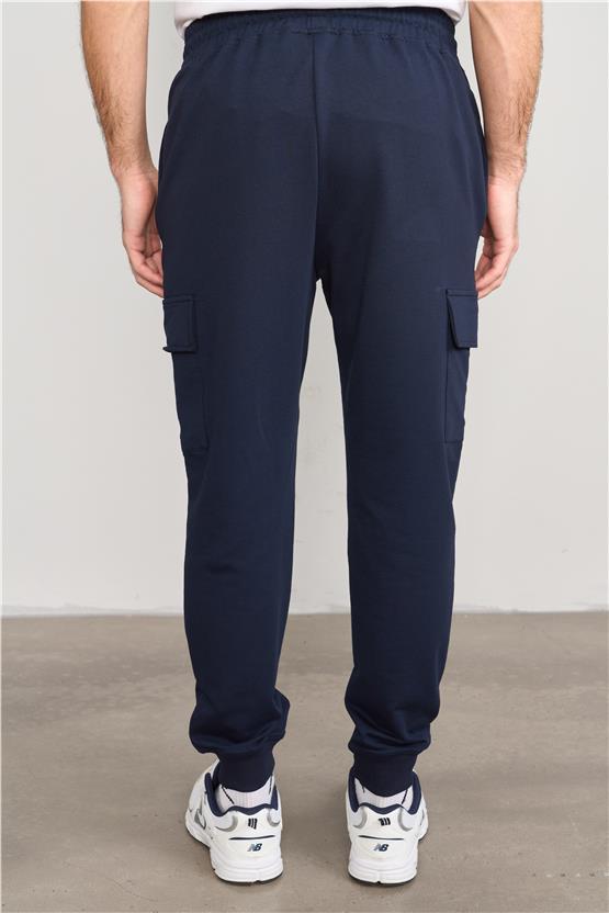 Mentality 790 Erkek 2 İplik Kargo Cep Regular Eşofman Alt Lacivert
