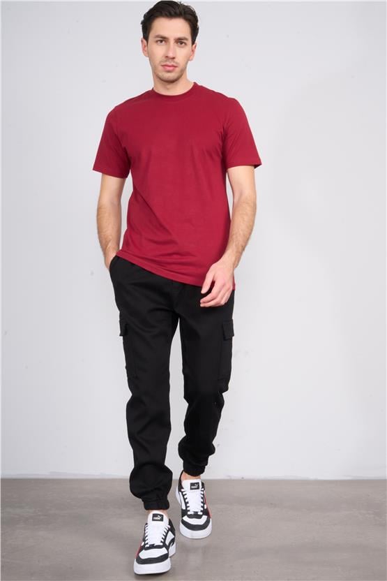 Mentality 8104 Erkek Kargo Cep Pantolon Siyah