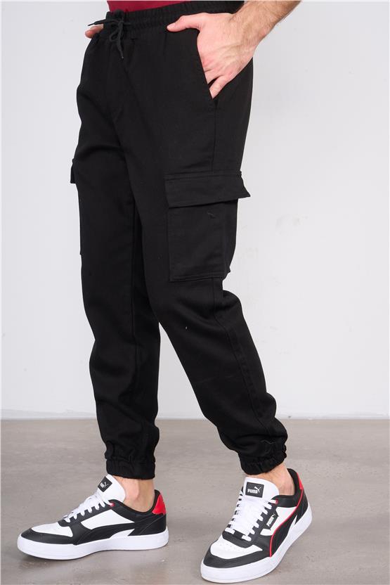 Mentality 8104 Erkek Kargo Cep Pantolon Siyah