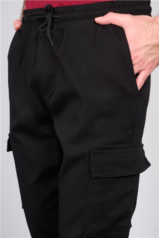 Mentality 8104 Erkek Kargo Cep Pantolon Siyah