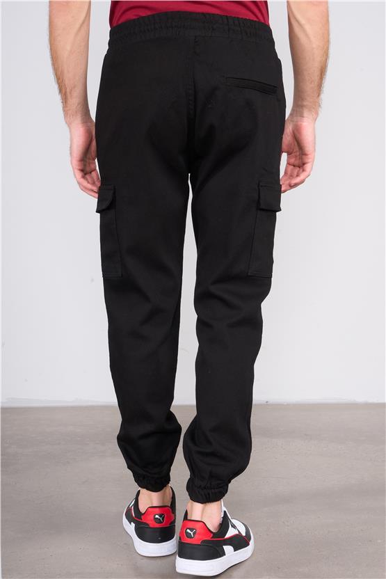 Mentality 8104 Erkek Kargo Cep Pantolon Siyah