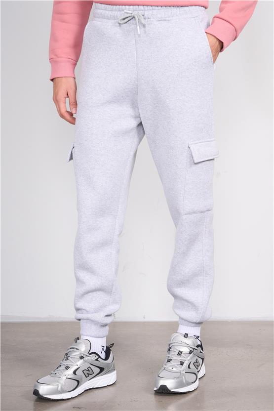 Mentality 823 Erkek 3 İplik Kargo Cep Eşofman Alt Grimelanj