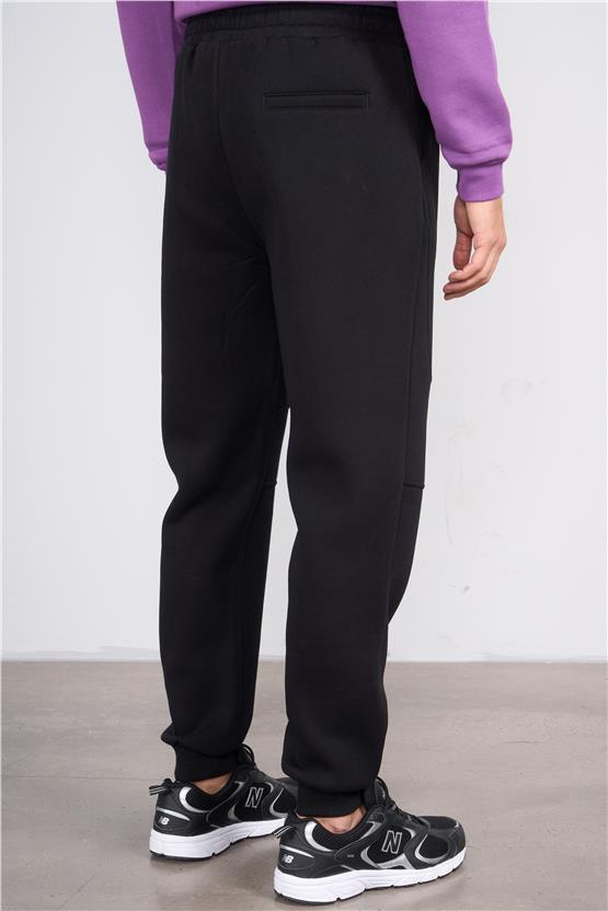 Mentality 842 Erkek 3 İplik Manşet Paça Eşofman Alt Siyah