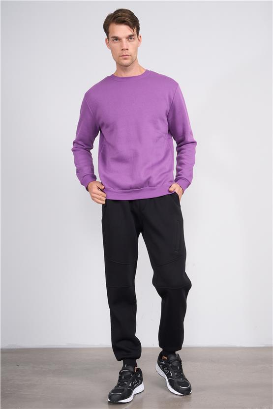 Mentality 842 Erkek 3 İplik Manşet Paça Eşofman Alt Siyah