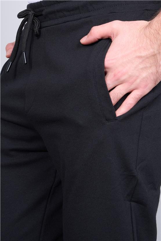 Mentality 857 Erkek Cepli Rejenere Eşofman Alt Siyah