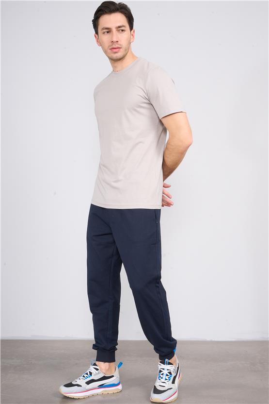 Mentality 864 Erkek Fermuarlı Cepli Rejenere Eşofman Alt Lacivert