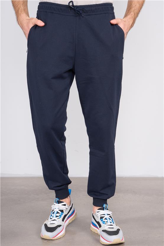 Mentality 864 Erkek Fermuarlı Cepli Rejenere Eşofman Alt Lacivert