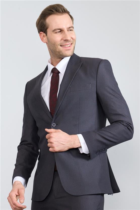 Mentality 9091 Erkek Yünter 6 Drop Slimfit Takım Elbise Lacivert