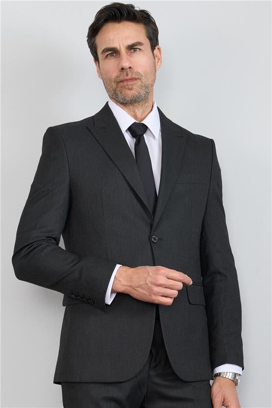 Mentality 9094 Erkek Yünter 6 Drop Slimfit Takım Elbise Siyah