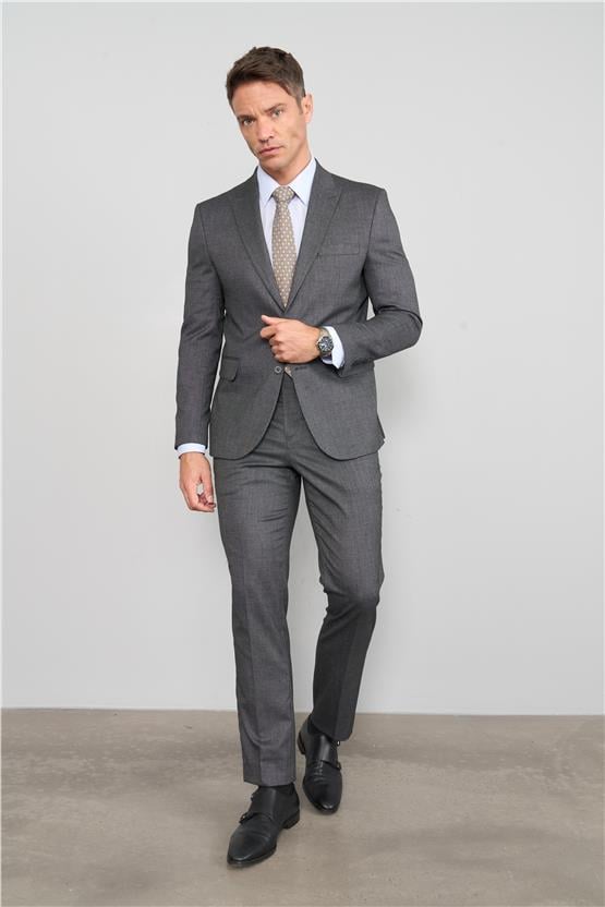 Mentality 9094 Erkek Yünter 6 Drop Slimfit Takım Elbise Antrasit