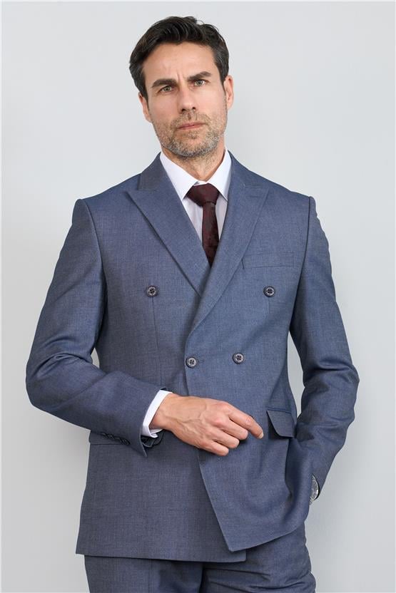 Mentality 9102 Erkek Cube Kruvaze Takım Elbise Lacivertmelanj